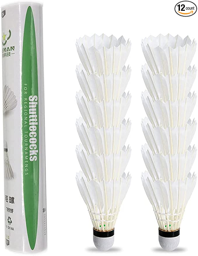 ZHENAN 12-Pack Advanced Feather Badminton Shuttlecocks